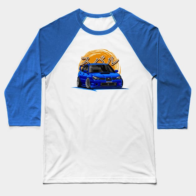 Impreza WRX STi (Blue) Baseball T-Shirt by Jiooji Project